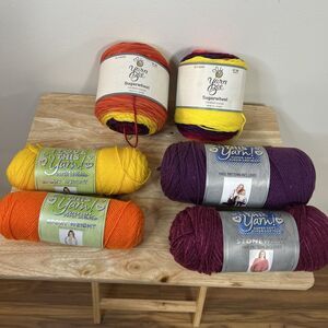 Yarn Lot Bundle Sugarwheel Yarn Bee Super Soft Skeins Crochet Knit Colorful